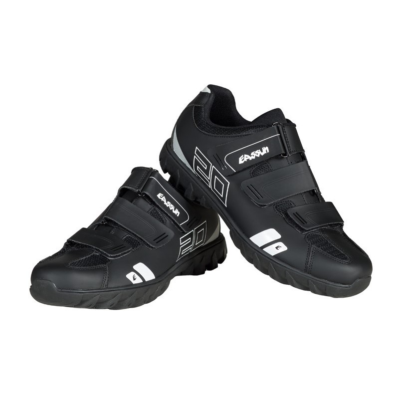 Zapatillas MTB de Ciclismo 021 EASSUN, Ajustables y Antideslizantes con Sistema de Ventilación, Negros y Rojos